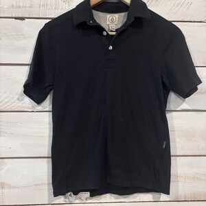 Volcom Polo Men's Sz M Black Y2K Skate Collared
